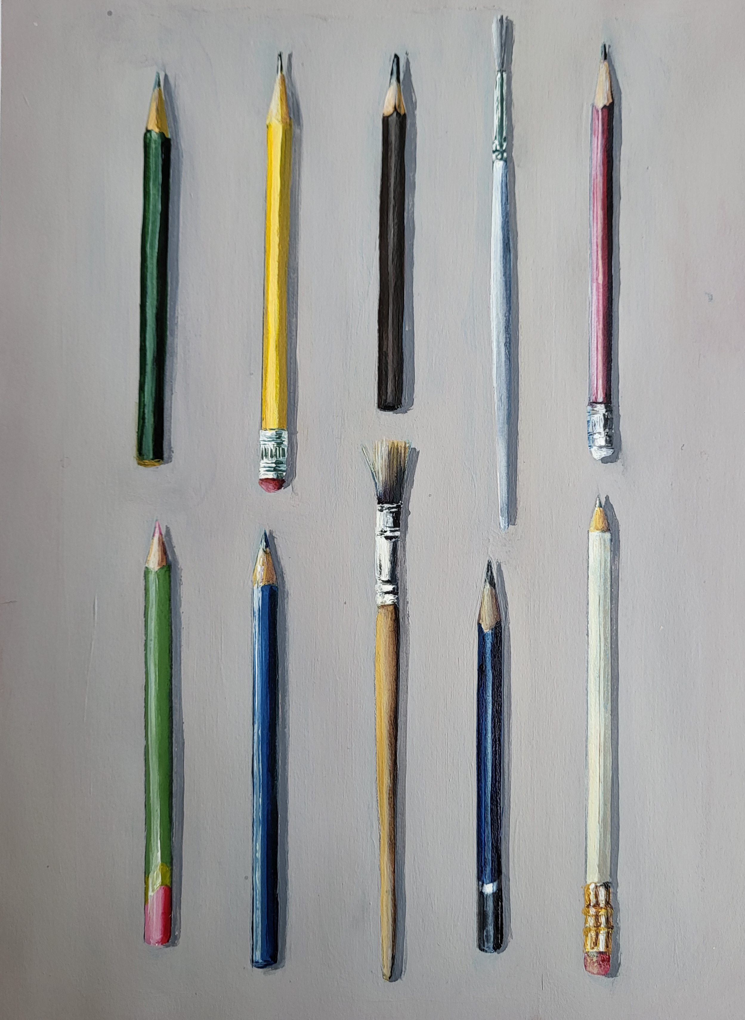 8 Pencils and 2 Brushes