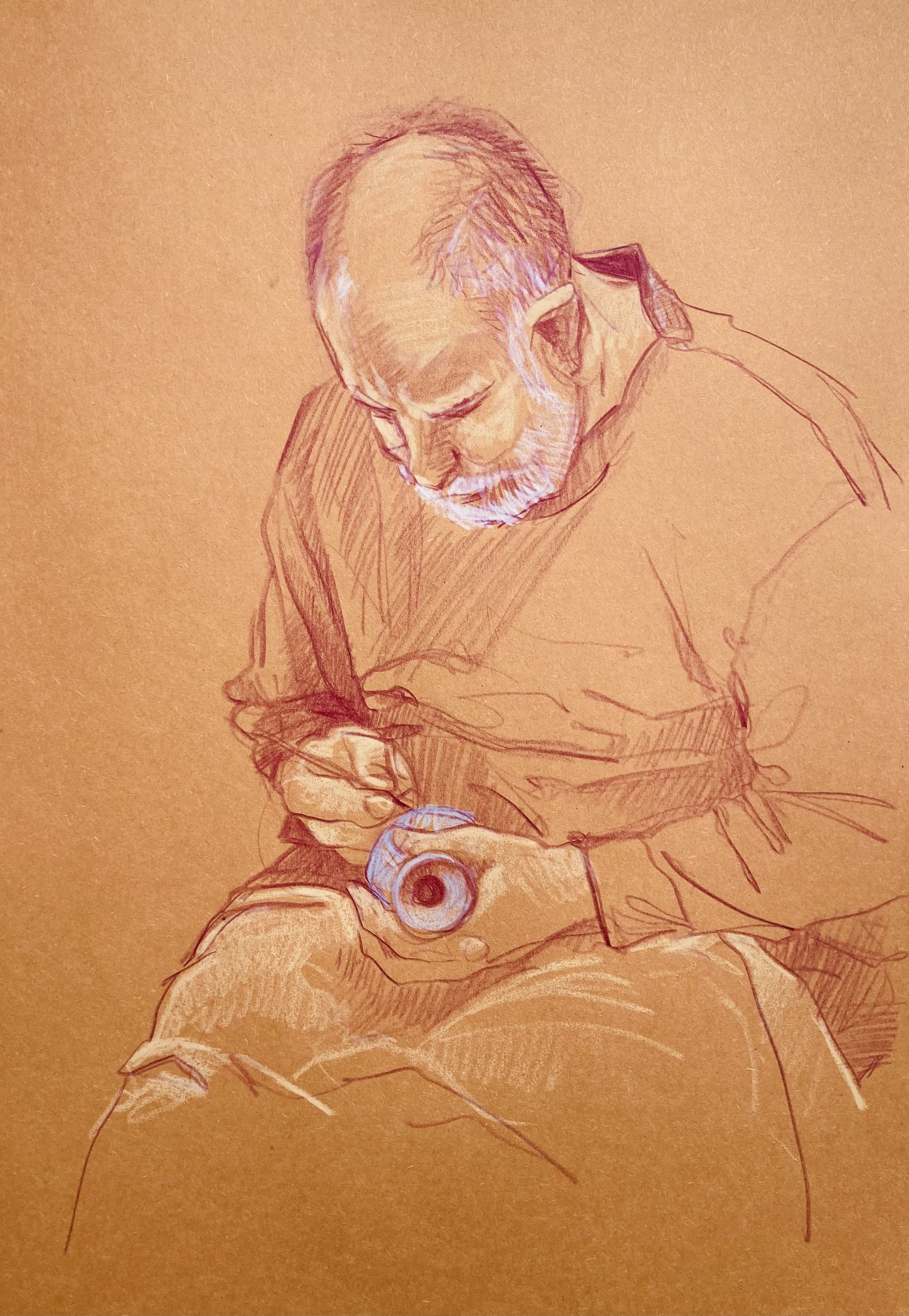 Gregory Tingay Decorating a Small Vase