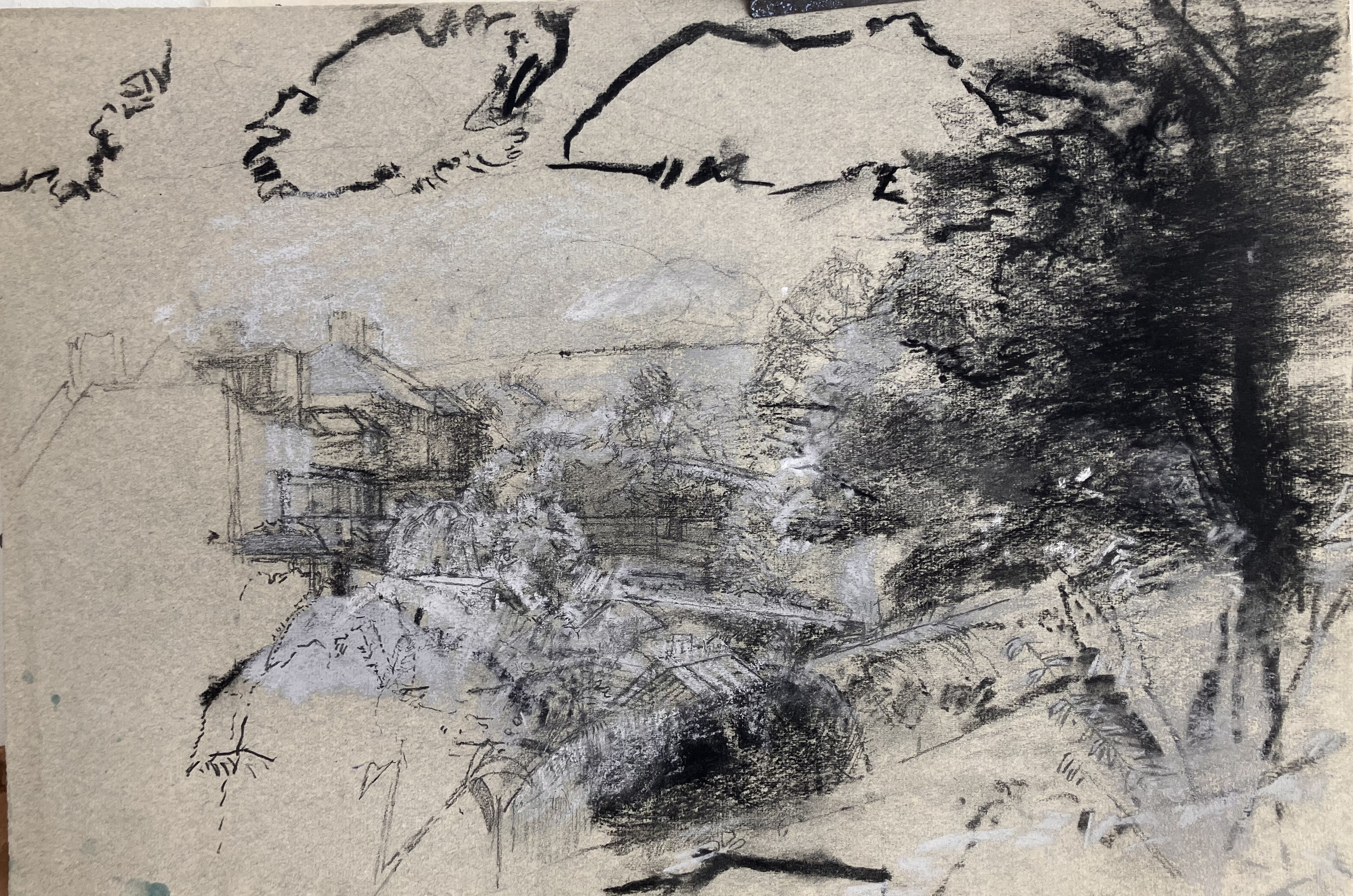 Trees Clouds Houses Downs